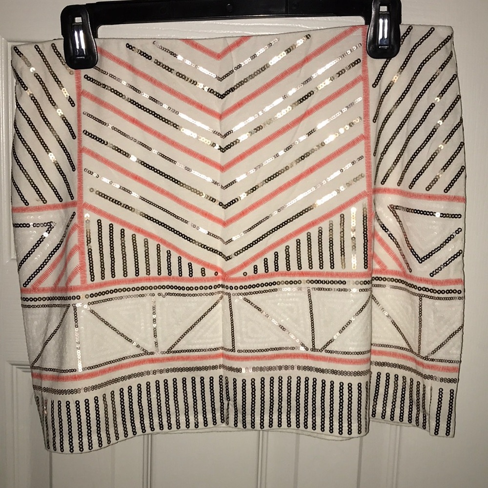 White and pink sequin skirt from EXPRESS